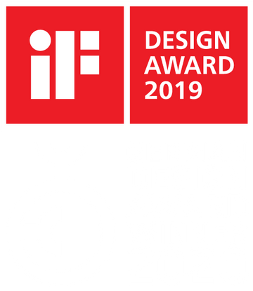 Logos for the iF Design Award 2019 and the German Design Award 2020. Both awarded to the Rauk Heavy Tumbler.