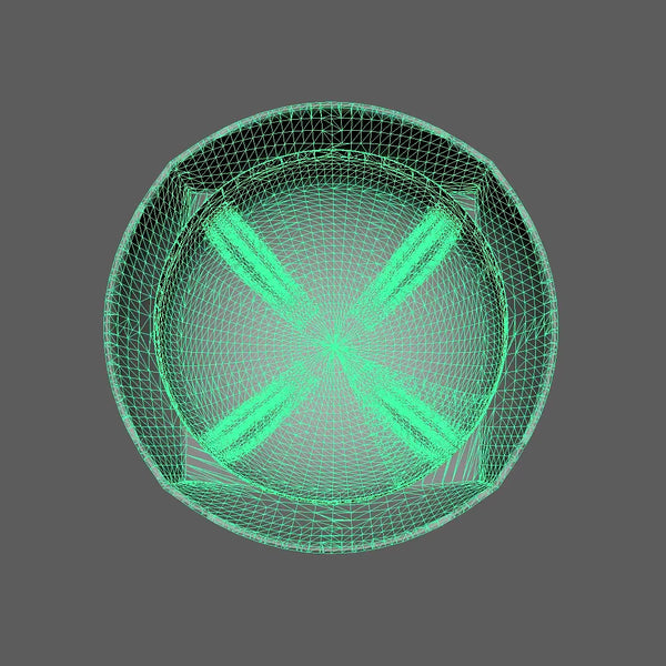 A top down view of the inside of the Norlan Whisky Glass wire frame 3D model