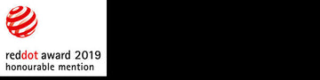 Logo for the reddot design award honorable mention 2019 for the Rauk Heavy Tumbler.
