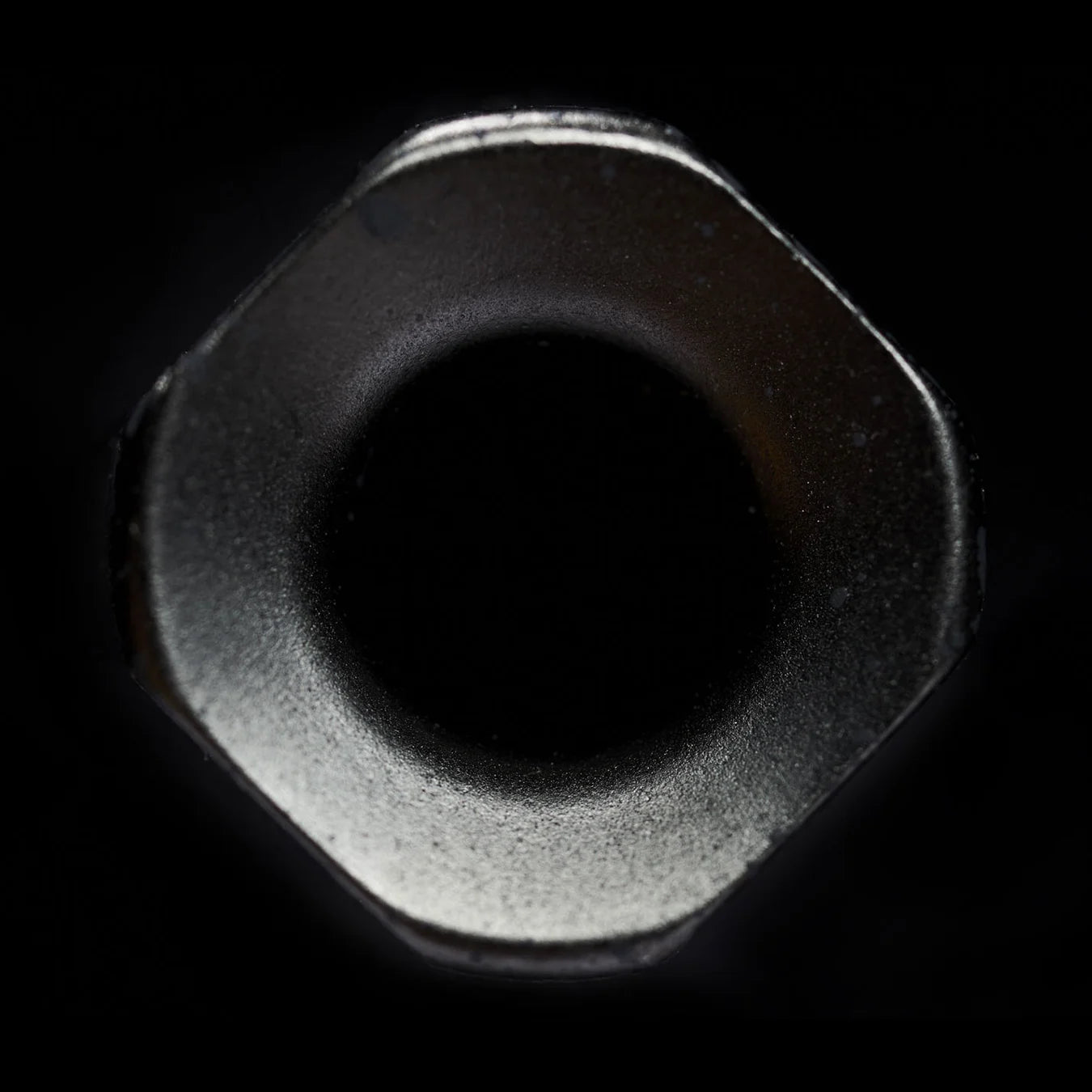 Close-up barrel view of the Drave Water Pipette tip with rounded edges, precision machined for adding water to whisky