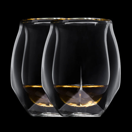 Norlan Whisky Glass Gift Set of 2 – Double-Walled Clear Glasses