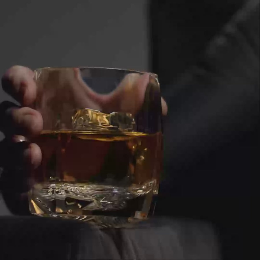 A clip of a whiskey enthusiast bringing the Norlan Rauk Heavy Tumbler to their mouth for a sip of their dram.