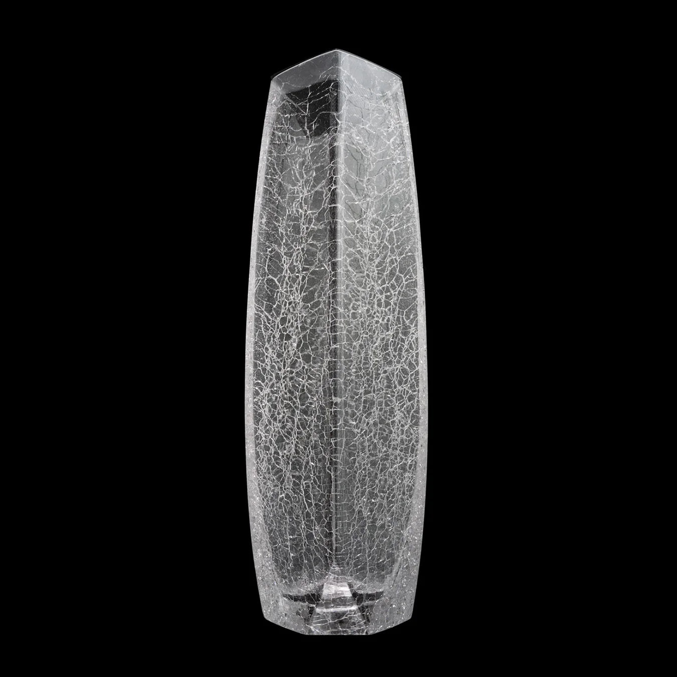 Raif Whisky Decanter with crackle glass finish, mouth-blown and non-leaded, featuring a hand-cut mouth and decorative aluminum lid