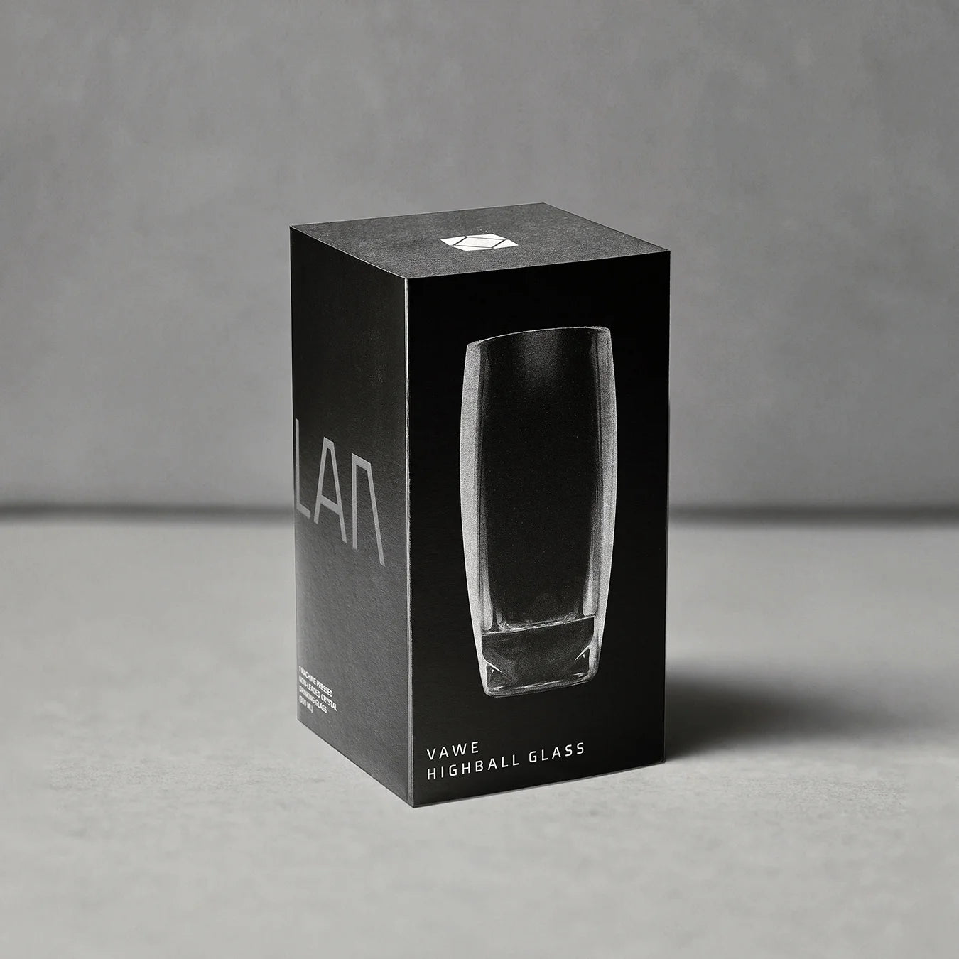 Premium black printed sleeve packaging for Vawe Highball Glass, best gift for whiskey lovers